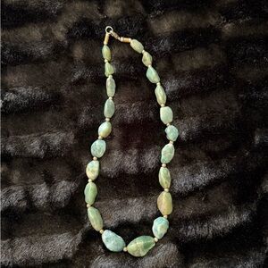 Green Stone Necklace 16-17”